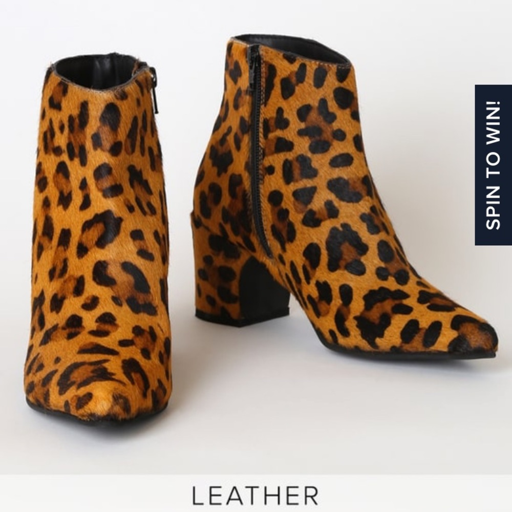 Leopard Calf Hair Booties